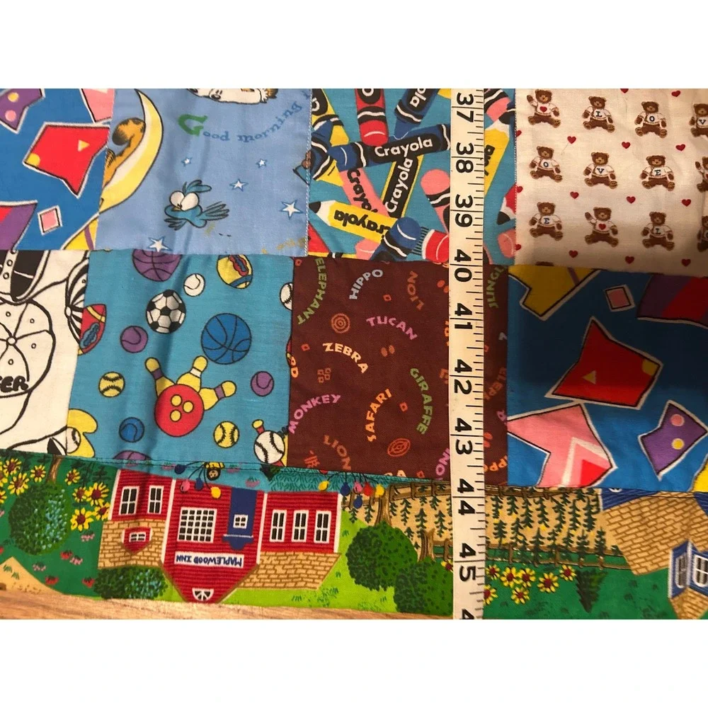 Patchwork Quilt 34x46 Multi Character SpongeBob Garfield Kids
